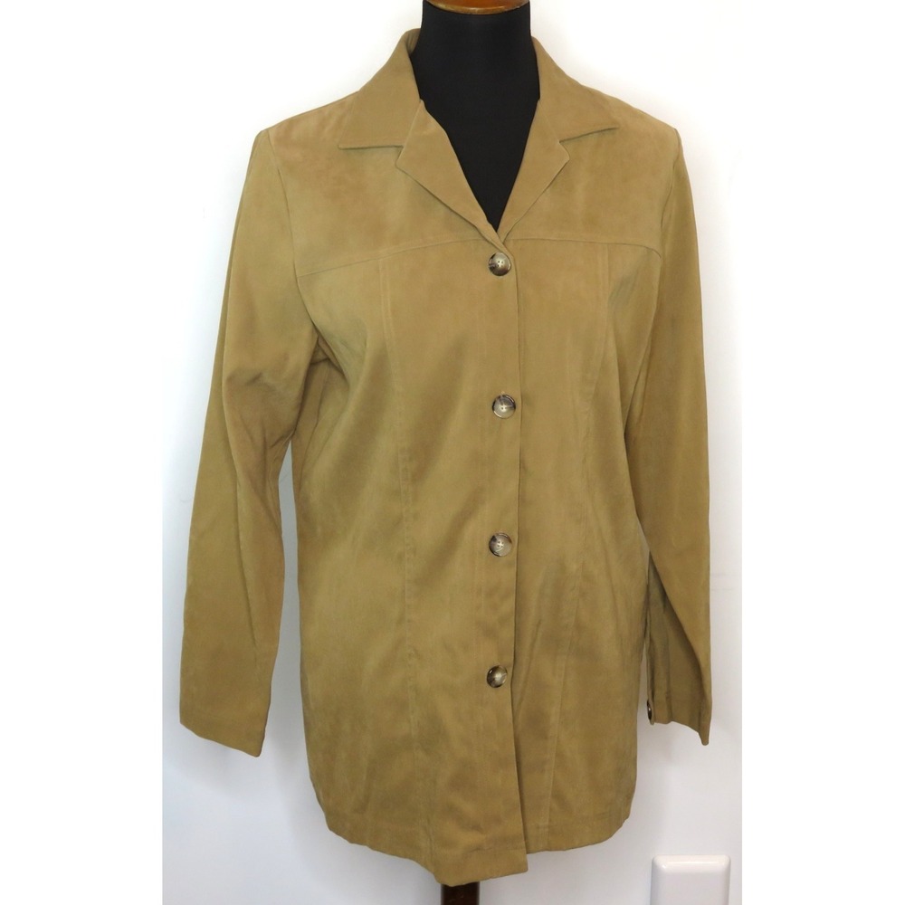 Orvis Jacket Womens S Small Brown Soft Faux Suede Camel Blazer
